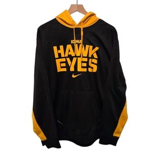 Iowa Hawkeyes Hoodie Mens Nike Therma Fit Black Pullover Sweatshirt Size XL